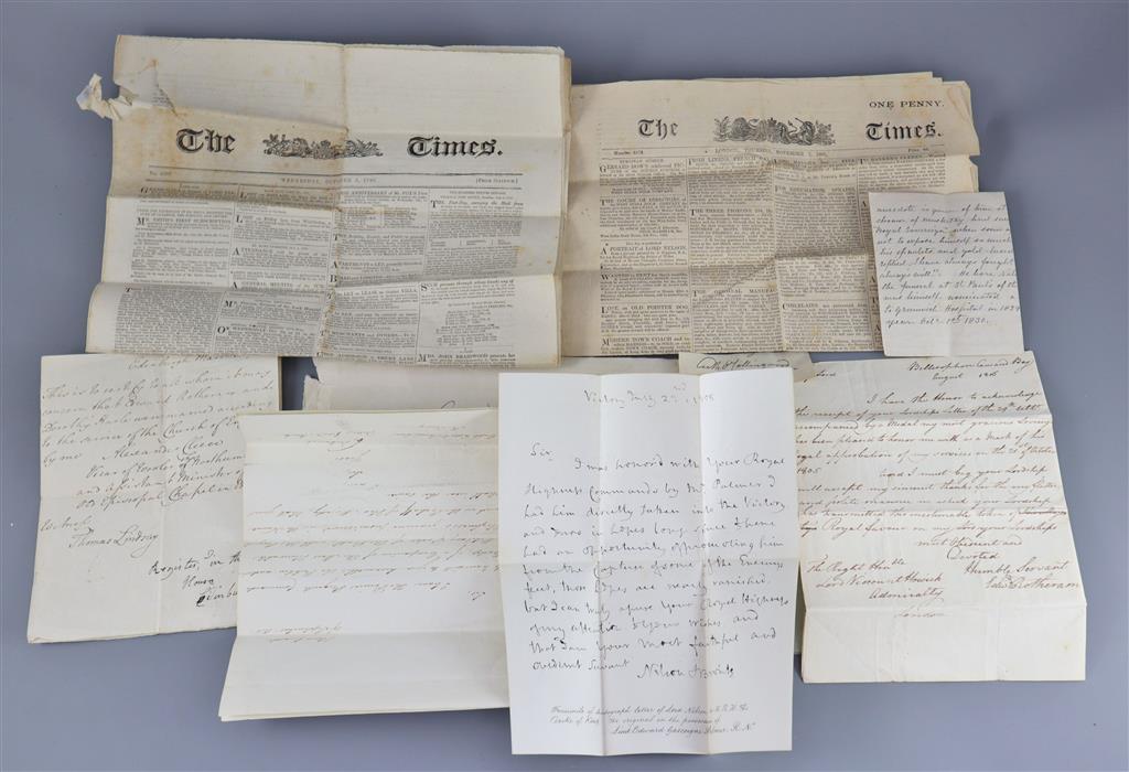 Battle of Trafalgar Interest. The Companion Military Order of the Bath awarded to Captain Edward Rotheram, HMS Royal Sovereign